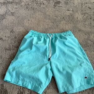 crown & ivy Aqua Blue Men's Swim Trunks with Drawstring